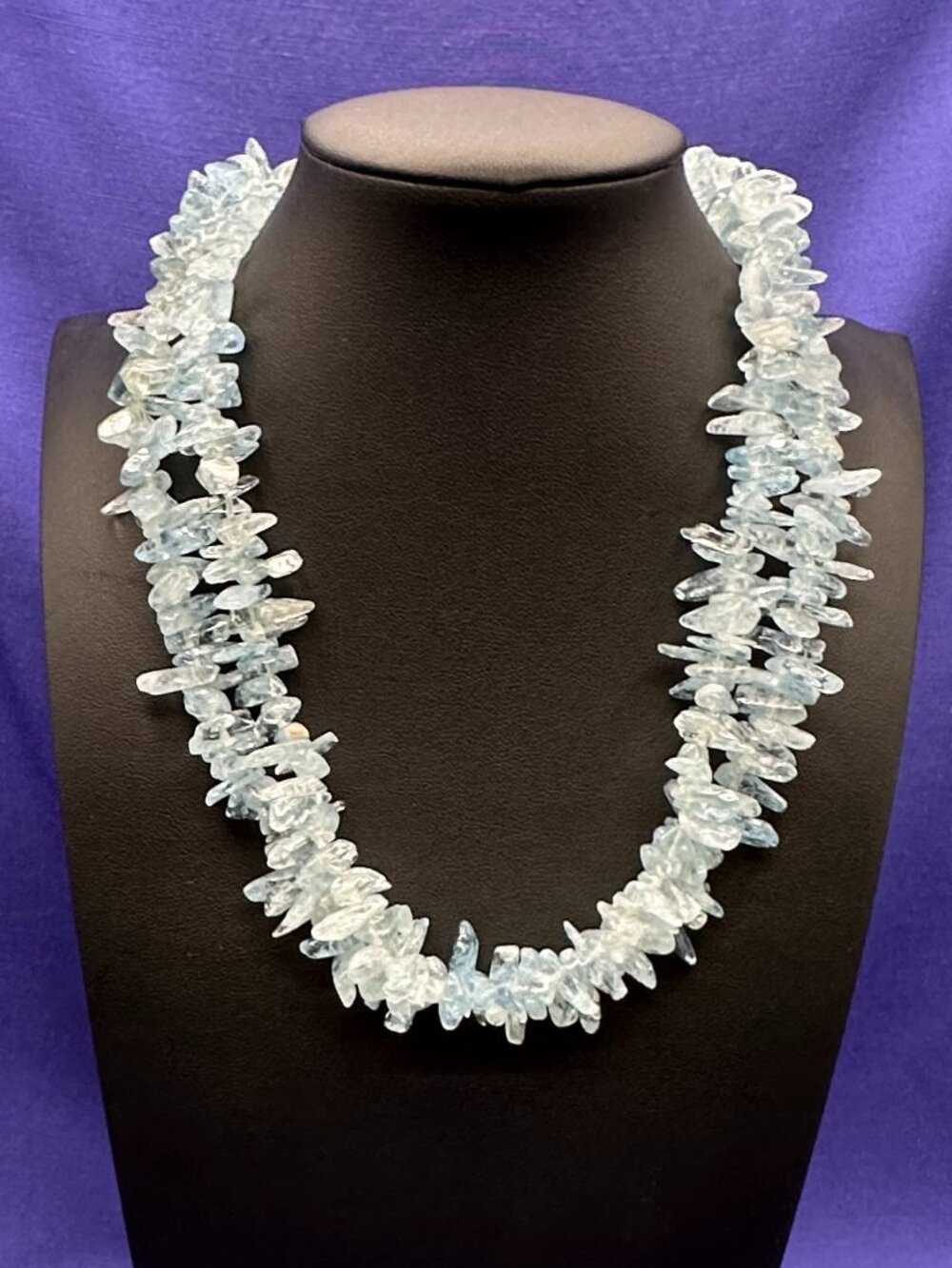 Blue Natural Gemstone Chip Necklace